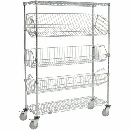 NEXEL Adjustable Mobile Wire Bin Rack, 36inW x 24inD x 69inH 832207